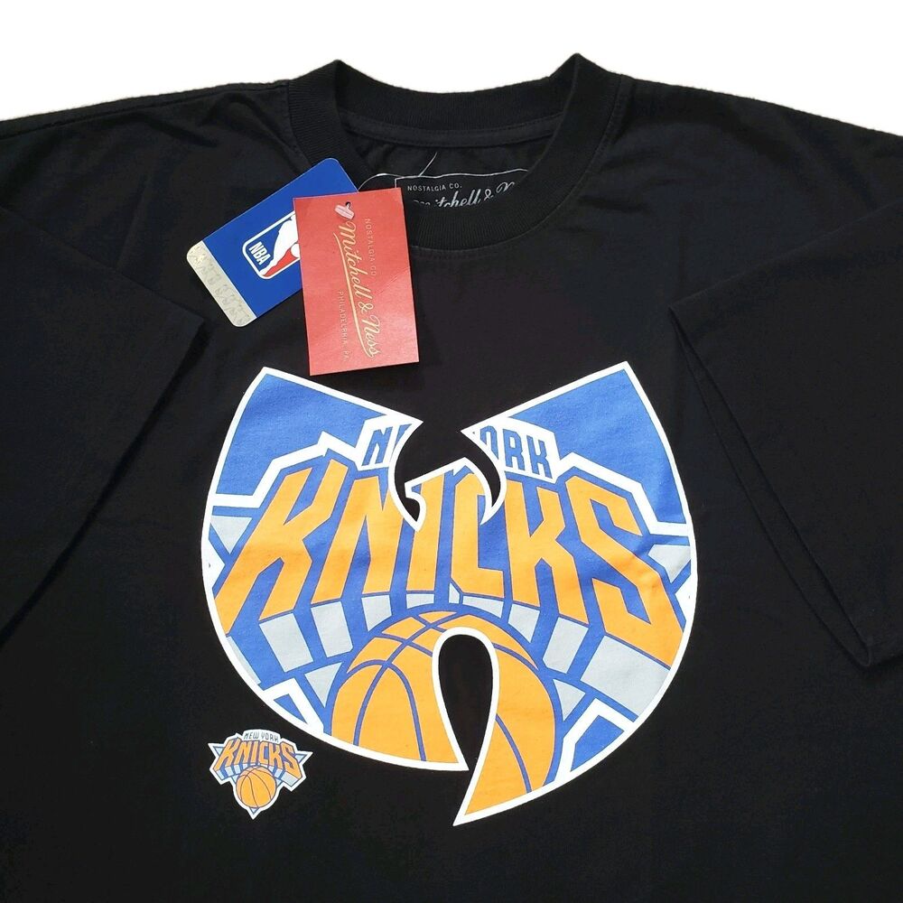 NWT Wu-Tang X New York Knicks Mitchell & Ness Sz Large Mens Black Finals T-Shirt